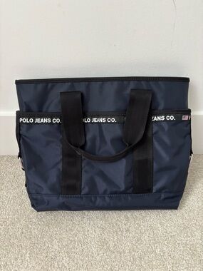 Polo Jeans Co Ralph Lauren Navy Nylon Tote Bag Preppy Y2K Minimalist Carry